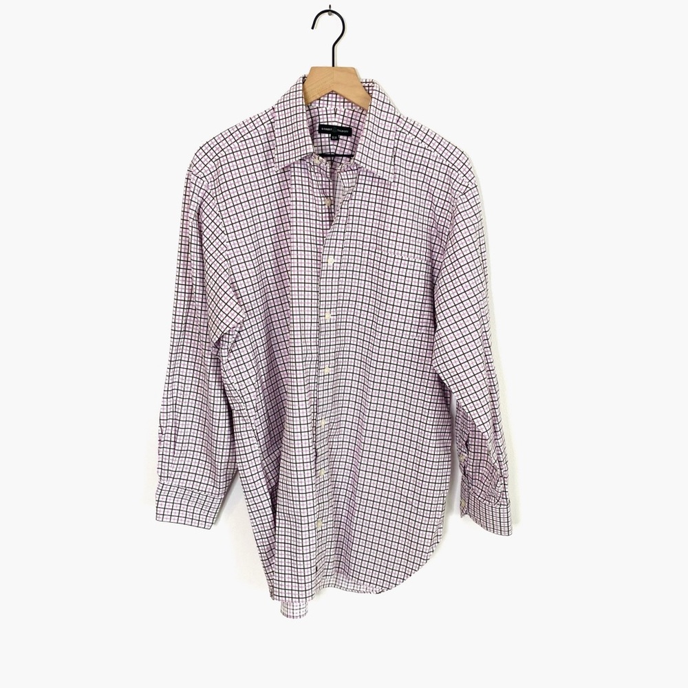 Robert Talbott Pink Grid Pattern Dress Shirt 16 - image 8